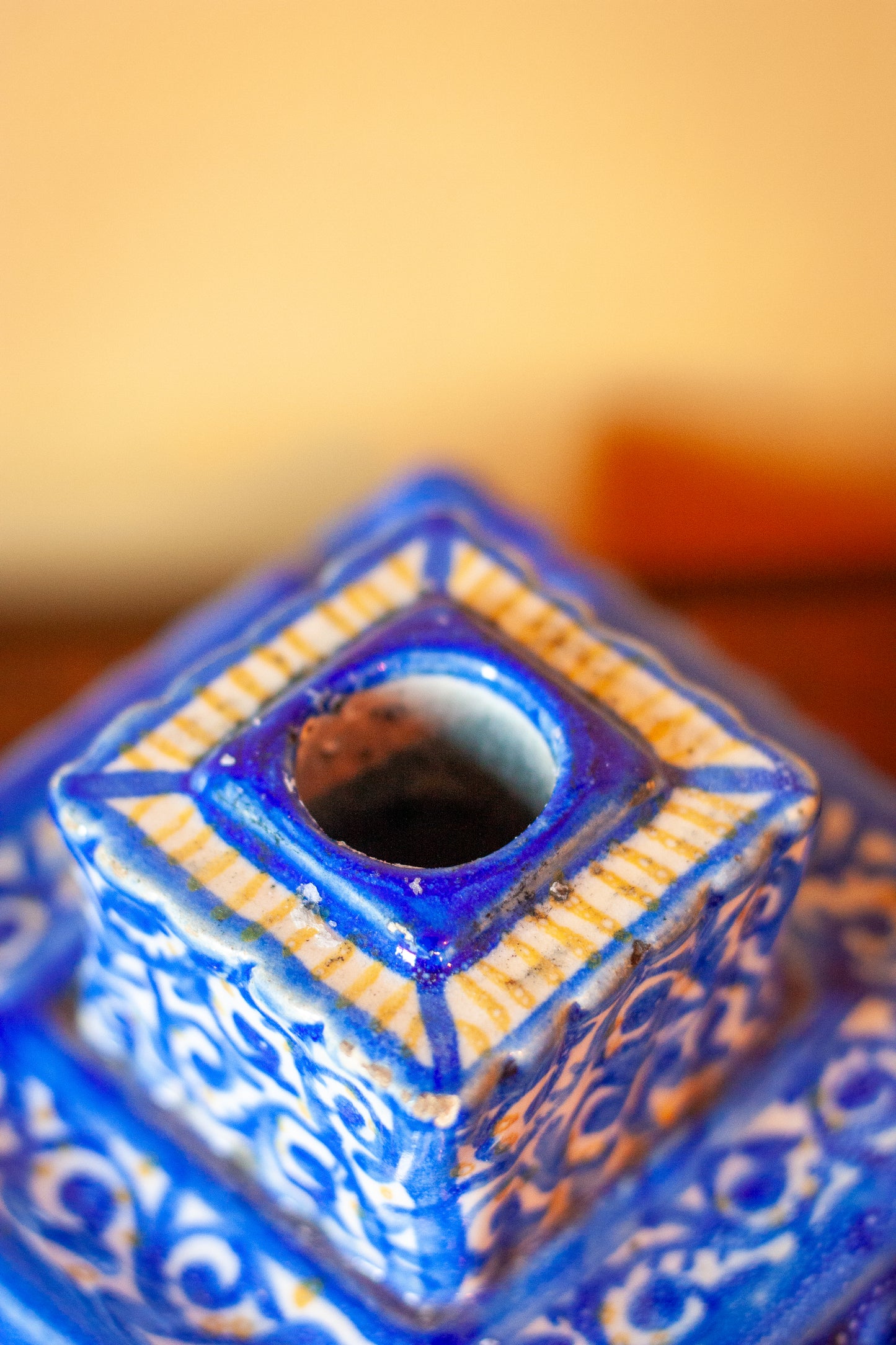 19th Century Talavera Inkwell